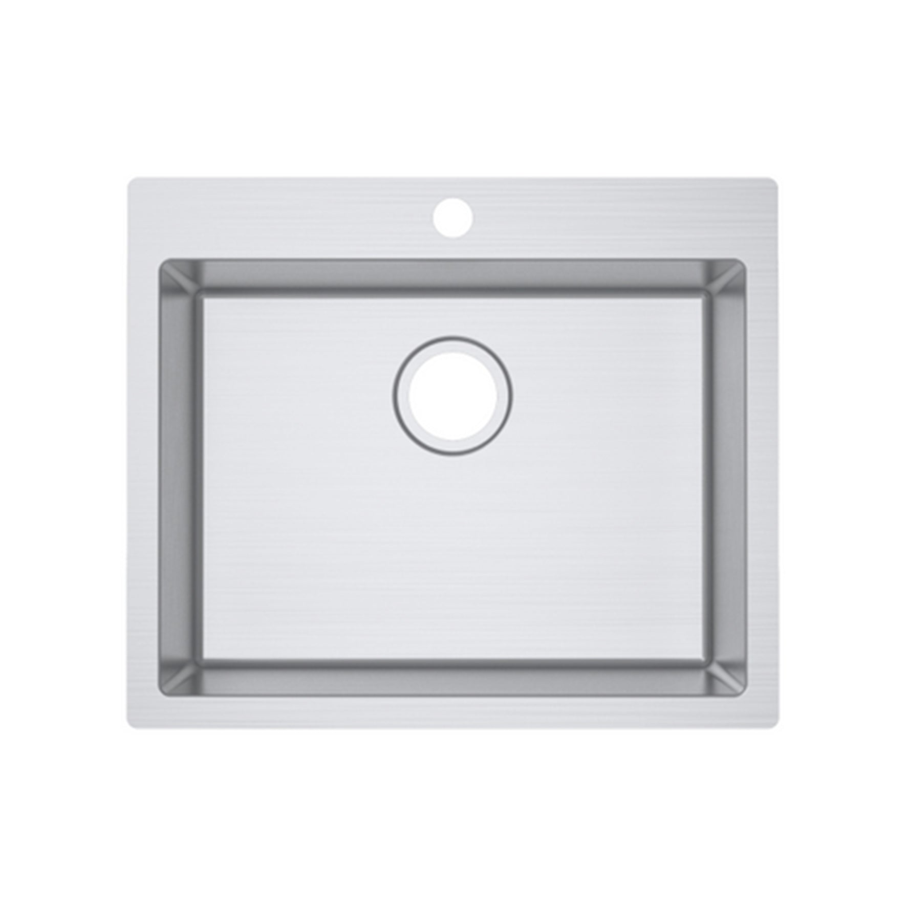 Impact S/S Top Mounted Sq Single Bowl Sink With Tap Hole